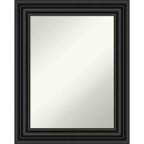 24" x 30" Non-Beveled Colonial Black Wall Mirror - Amanti Art: Modern Rectangle, Polystyrene Frame