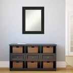 Miroir mural colonial noir de 24 po x 30 po sans biseau - Amanti Art : Rectangle moderne, cadre en polystyrène