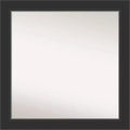 31" x 31" Non-Beveled Corvino Black Wood Wall Mirror - Amanti Art: Modern Square, Includes Mounting Hardware