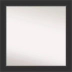 31" x 31" Non-Beveled Corvino Black Wood Wall Mirror - Amanti Art: Modern Square, Includes Mounting Hardware