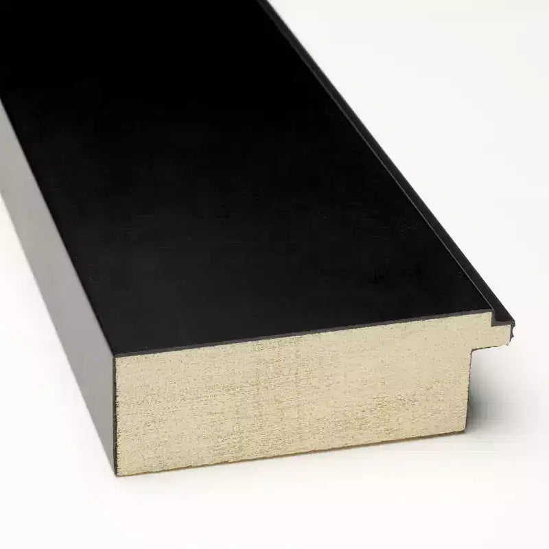 Miroir mural Corvino noir en bois non biseauté de 31 po x 31 po – Amanti Art : Carré moderne, comprend le matériel de fixation