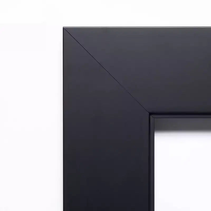 Miroir mural Corvino noir en bois non biseauté de 31 po x 31 po – Amanti Art : Carré moderne, comprend le matériel de fixation