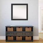 Miroir mural Corvino noir en bois non biseauté de 31 po x 31 po – Amanti Art : Carré moderne, comprend le matériel de fixation