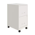 Space Solutions 18" Deep 2 Drawer Mobile Letter Width Vertical File Cabinet Pearl White