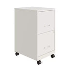 Space Solutions 18" Deep 2 Drawer Mobile Letter Width Vertical File Cabinet Pearl White