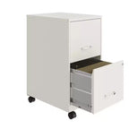 Solutions de rangement Meuble de classement vertical mobile à 2 tiroirs de 45,7 cm de profondeur et de largeur courrier Blanc perle