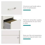 Solutions de rangement Meuble de classement vertical mobile à 2 tiroirs de 45,7 cm de profondeur et de largeur courrier Blanc perle