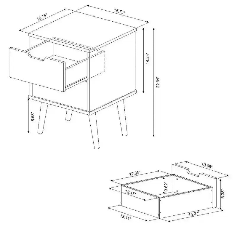 Table de chevet pour enfants moderne, à assembler, blanche - Pillowfort™