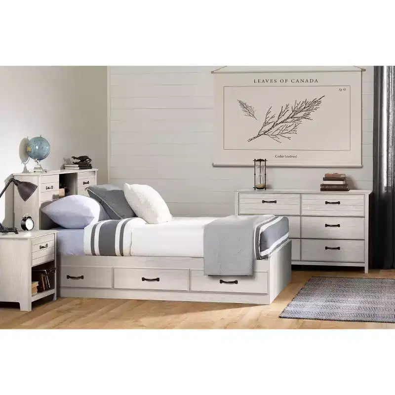 South Shore Ulysses 6-Drawer Double Kids' Dresser Winter Oak