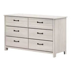 Commode double pour enfant 6 tiroirs South Shore Ulysses Chêne hivernal