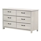 Commode double pour enfant 6 tiroirs South Shore Ulysses Chêne hivernal