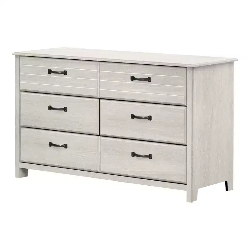 Commode double pour enfant 6 tiroirs South Shore Ulysses Chêne hivernal
