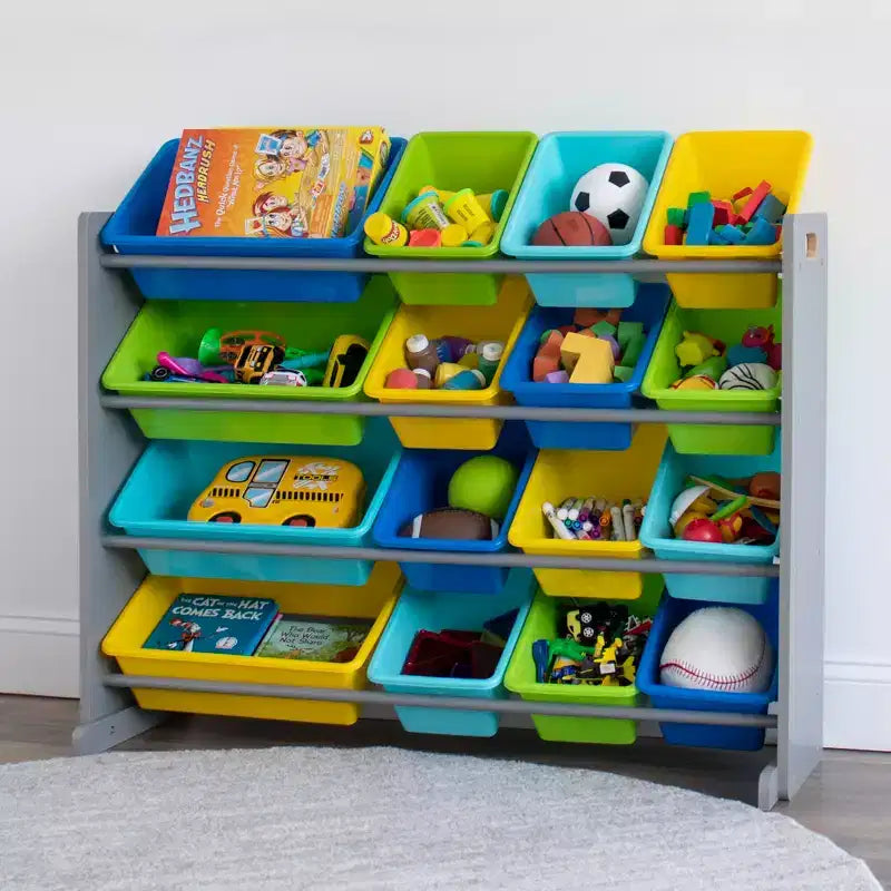 Meuble de rangement pour jouets très grand format pour enfants Humble Crew, collection Elements, gris