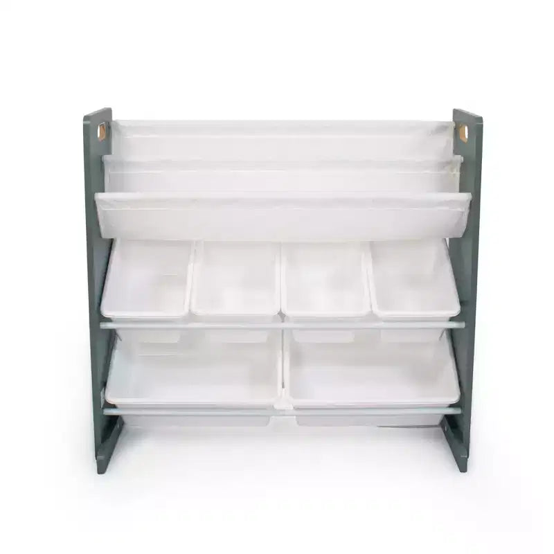 Meuble de rangement pour enfants Read n Play 6 bacs et étagère à 2 niveaux blanc - Humble Crew : Meubles de rangement pour jouets, Organisation pour enfants