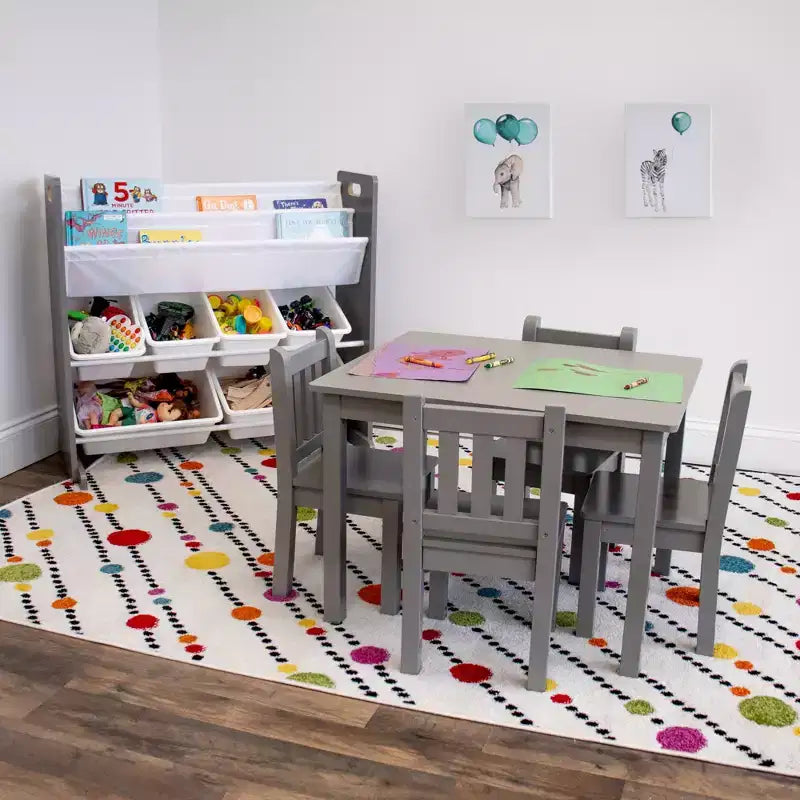 Meuble de rangement pour enfants Read n Play 6 bacs et étagère à 2 niveaux blanc - Humble Crew : Meubles de rangement pour jouets, Organisation pour enfants