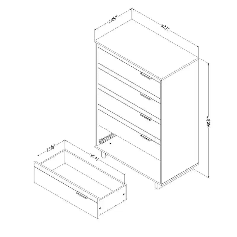 Commode à 5 tiroirs Fynn pour enfant Chêne hivernal - South Shore