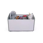 Coffre à jouets à roulettes gris Humble Crew pour enfants : cadre en MDF, 68,6 cm H x 40,6 cm P x 68,6 cm L, 1 compartiment, étagère décorative