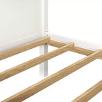 Lit superposé Deirdra moderne blanc en bois massif avec échelle intégrée pour enfants - Linon : Se transforme en deux lits jumeaux, barrières de sécurité