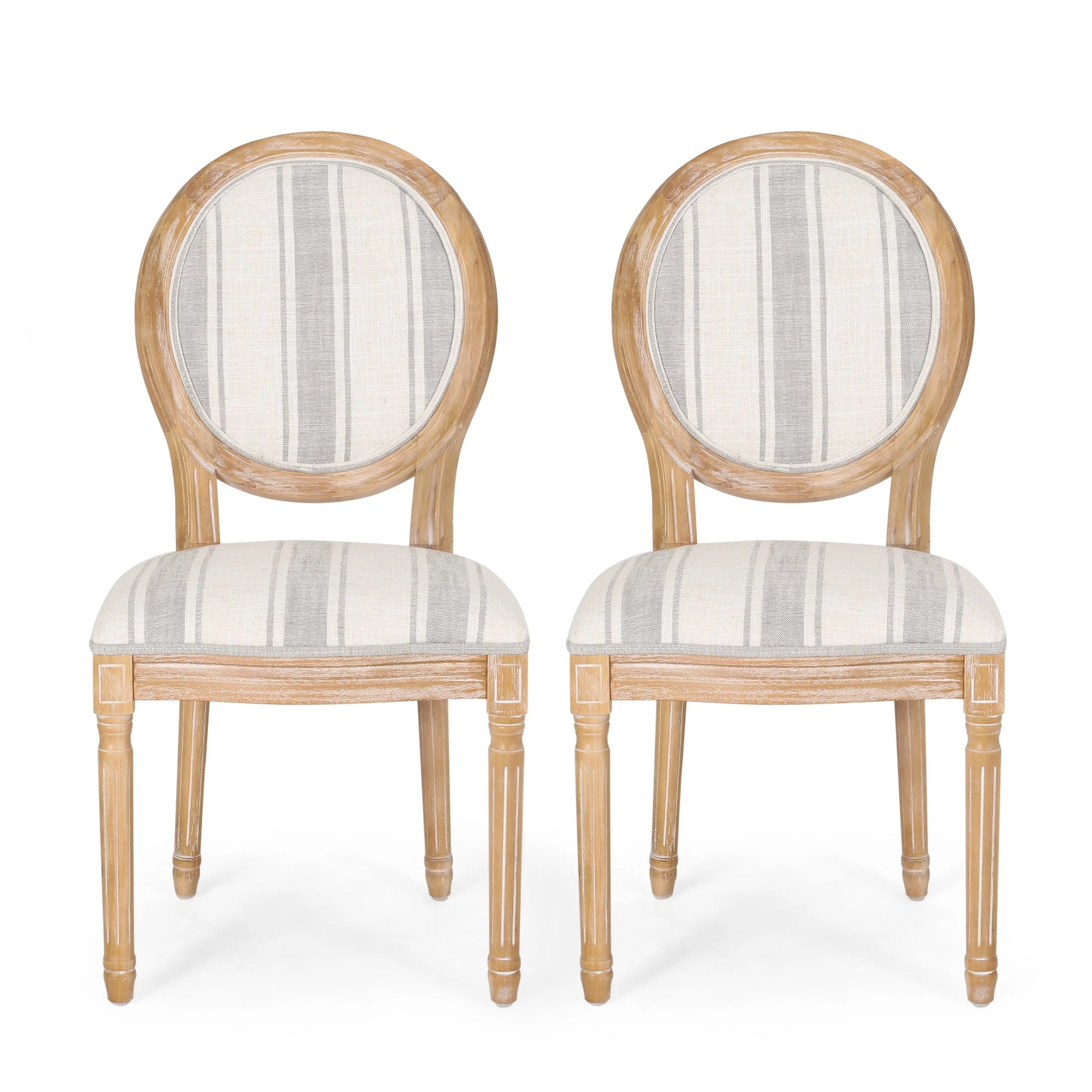 Chaises de salle à manger en tissu de style campagnard français - NH419413