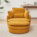 Fauteuil pivotant surdimensionné avec pouf de rangement lune et 4 oreillers