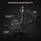 Chaise de jeu RESPAWN 110 Pro - Chaise de jeu avec repose-pieds, chaise de bureau ergonomique