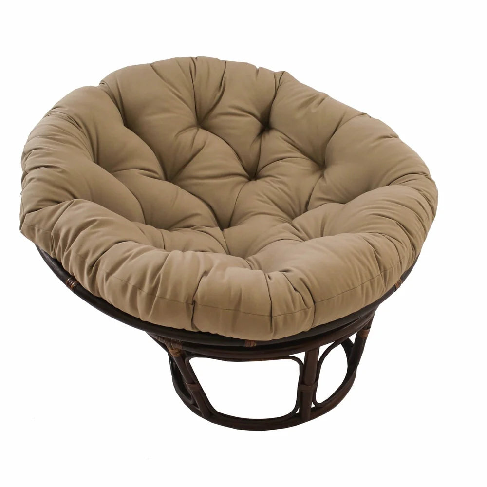 Fauteuil Papasan Bali en rotin de 42 pouces avec coussin en sergé