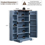 47 armoire de cuisine de ferme, buffet de rangement avec portes de grange - N/A