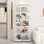 Vitrine en verre à double porte avec 5 étagères
