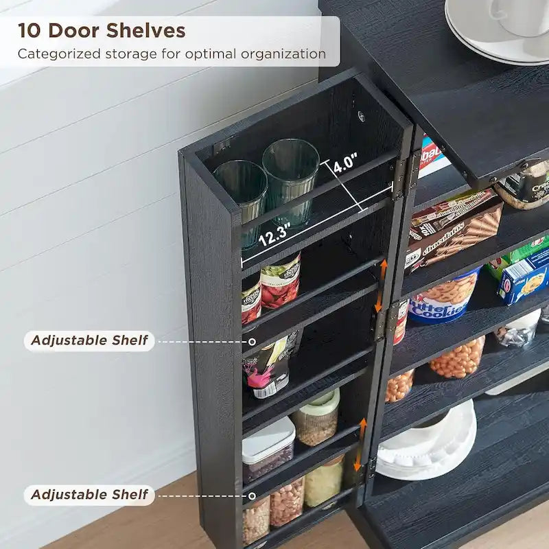 47 armoire de cuisine de ferme, buffet de rangement avec portes de grange - N/A