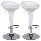 Tabouret de bar pivotant en plastique chromé réglable en hauteur