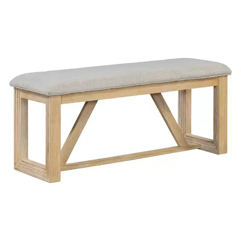 Ensemble de salle à manger rétro 6 pièces Whisen avec 4 chaises rembourrées et 1 banc