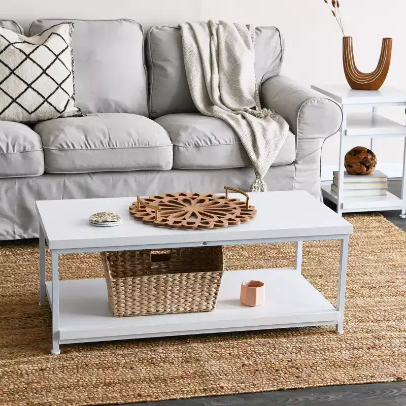 Table basse rectangulaire Jamestown avec étagère de rangement