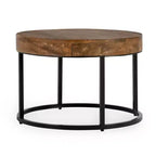 Christopher Knight Home Classic Ander - Ensemble de 2 tables basses gigognes rondes, marron/noir