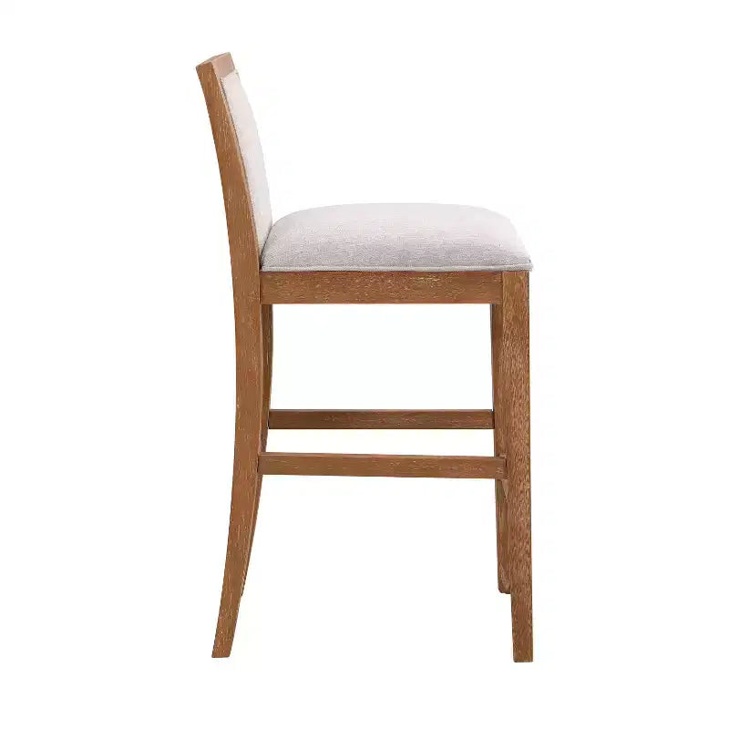 Tabourets de comptoir Christopher Knight Home Conqu en bois d'hévéa, rembourrés, 77,5 cm, avec repose-pieds, lot de 2