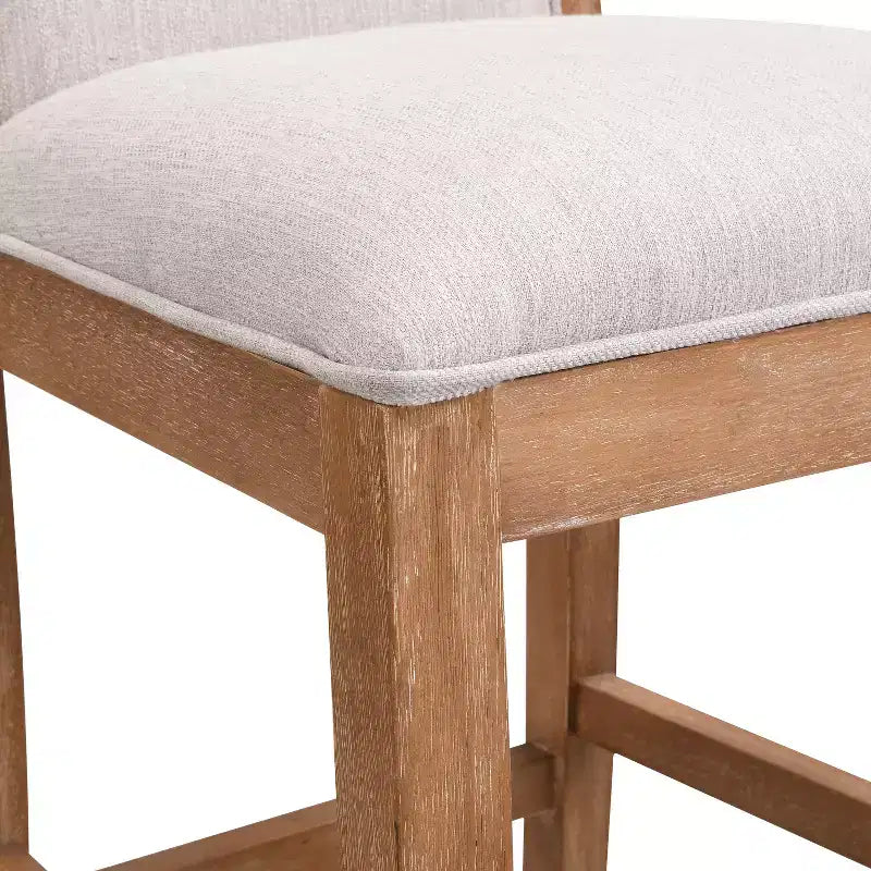 Tabourets de comptoir Christopher Knight Home Conqu en bois d'hévéa, rembourrés, 77,5 cm, avec repose-pieds, lot de 2