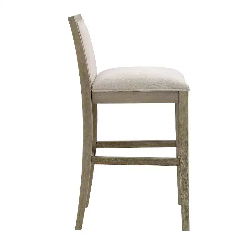 Tabourets de comptoir Christopher Knight Home Conqu en bois d'hévéa, rembourrés, 77,5 cm, avec repose-pieds, lot de 2