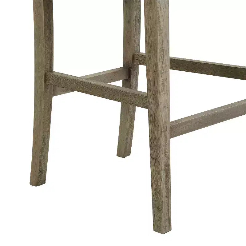 Tabourets de comptoir Christopher Knight Home Conqu en bois d'hévéa, rembourrés, 77,5 cm, avec repose-pieds, lot de 2