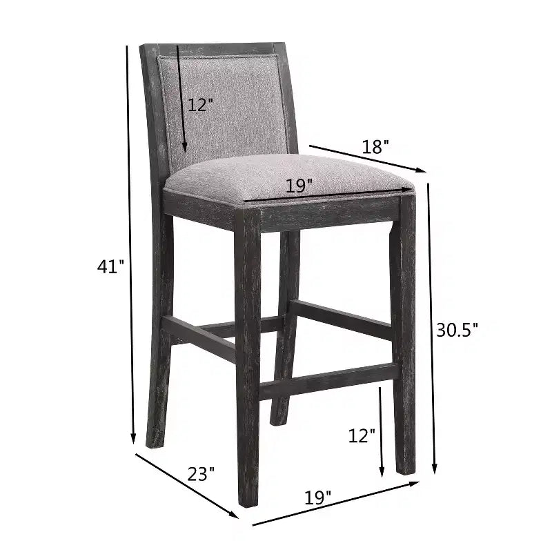 Tabourets de comptoir Christopher Knight Home Conqu en bois d'hévéa, rembourrés, 77,5 cm, avec repose-pieds, lot de 2