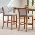 Tabourets de comptoir Christopher Knight Home Conqu en bois d'hévéa, rembourrés, 77,5 cm, avec repose-pieds, lot de 2