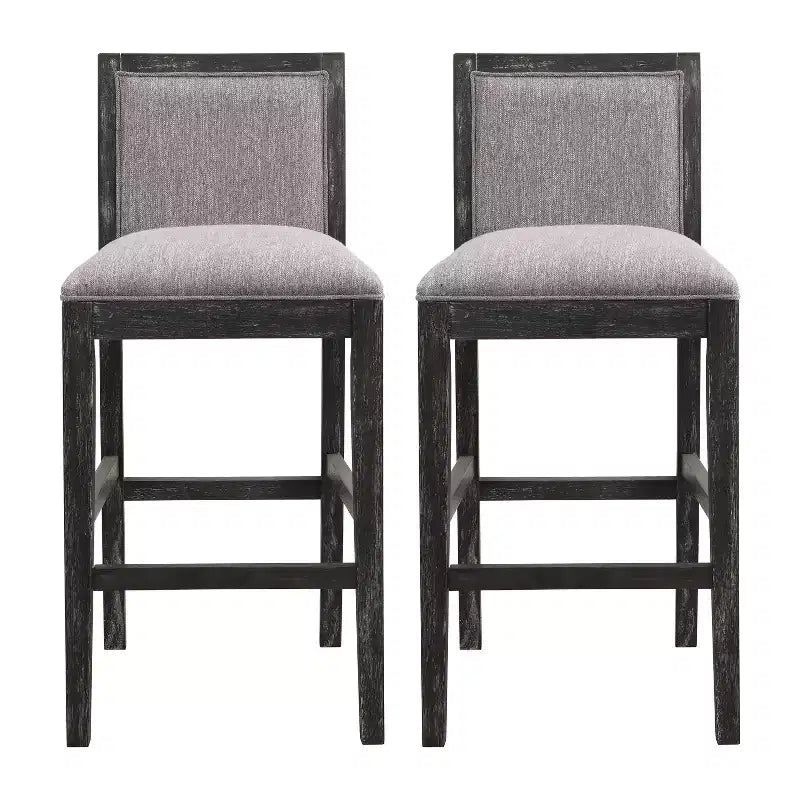 Christopher Knight Home Conqu Upholstered 30.5 Rubber Wood Counter Stool with Footrest, Set of 2