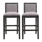 Christopher Knight Home Conqu Upholstered 30.5 Rubber Wood Counter Stool with Footrest, Set of 2