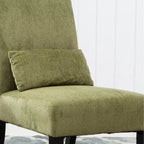 Fauteuil d'appoint contemporain sans accoudoirs en tissu chenille Pisano de Roundhill Furniture avec coussin lombaire assorti, Vert printanier