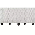 Roundhill Furniture Malna, Fauteuil barillet d'appoint capitonné 3D en peluche avec roulettes, Blanc cassé
