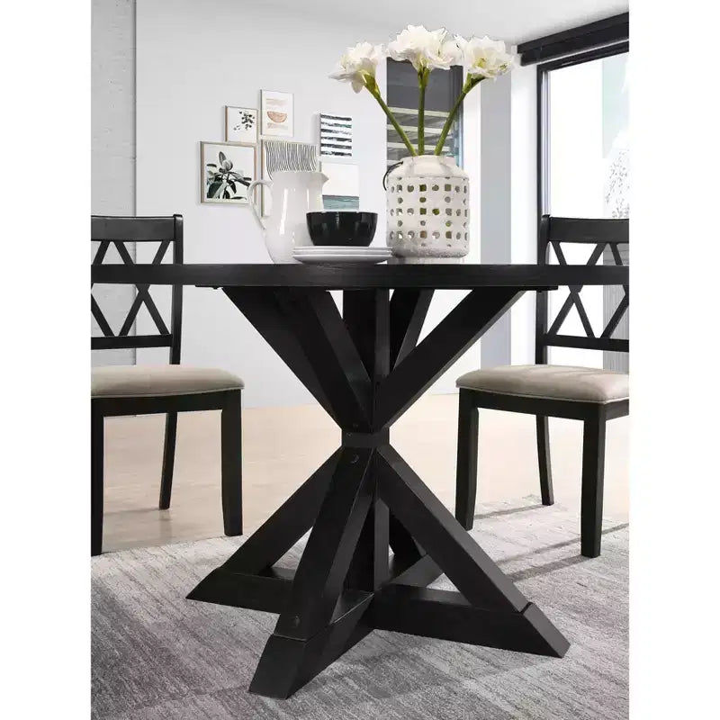 Ensemble de salle à manger 5 pièces en bois Windvale Cross-Buck de Roundhill Furniture