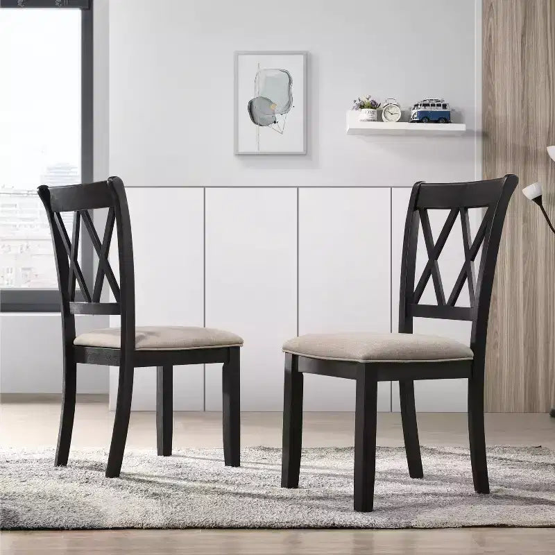 Ensemble de salle à manger 5 pièces en bois Windvale Cross-Buck de Roundhill Furniture