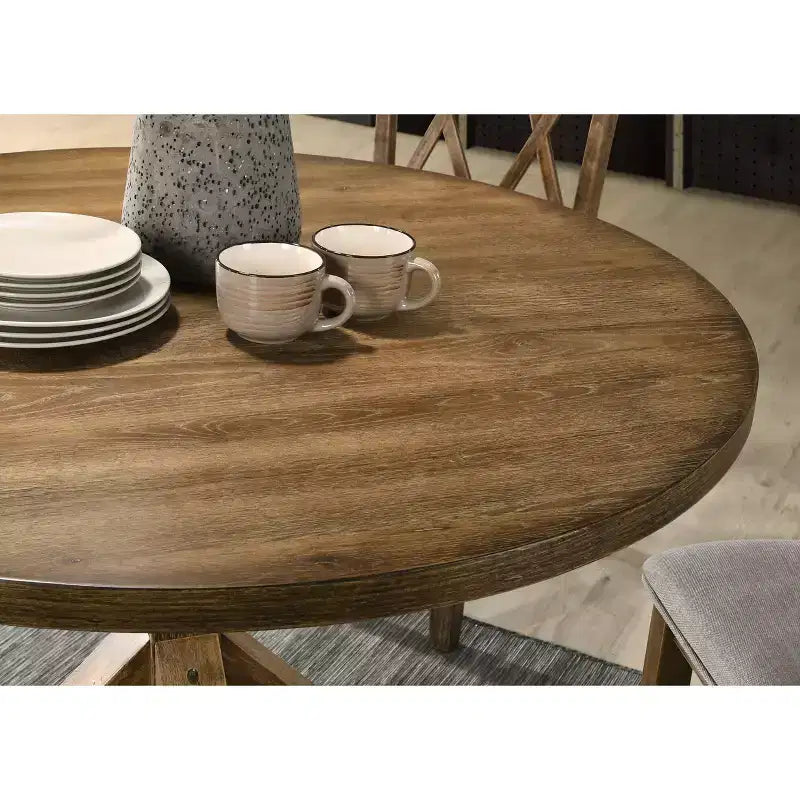 Ensemble de salle à manger 5 pièces en bois Windvale Cross-Buck de Roundhill Furniture