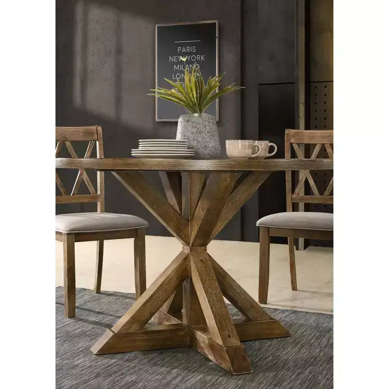 Ensemble de salle à manger 5 pièces en bois Windvale Cross-Buck de Roundhill Furniture