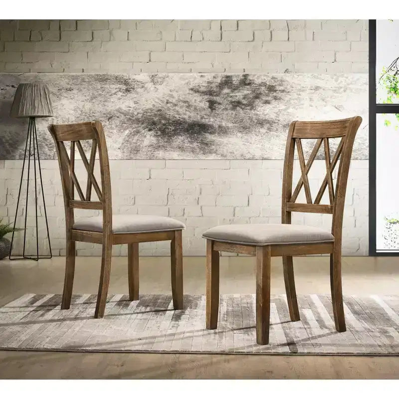 Ensemble de salle à manger 5 pièces en bois Windvale Cross-Buck de Roundhill Furniture