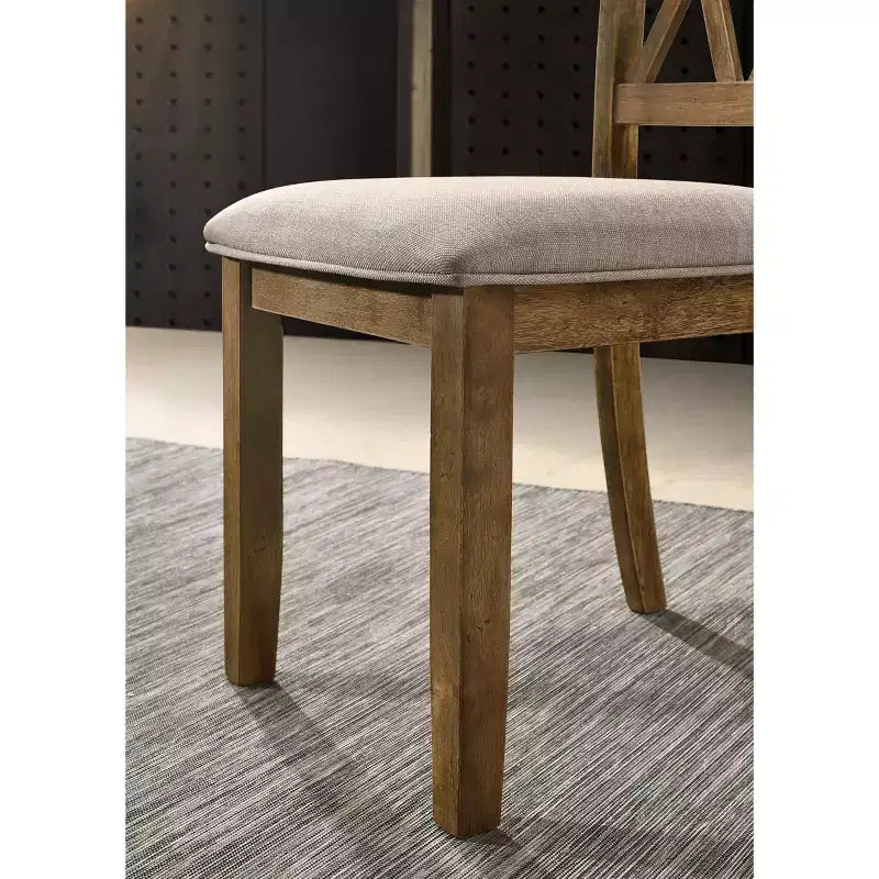 Ensemble de salle à manger 5 pièces en bois Windvale Cross-Buck de Roundhill Furniture