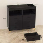 Commode à langer avec tiroirs, commode bébé avec plateau à langer, prise électrique, lumière LED et pieds en métal